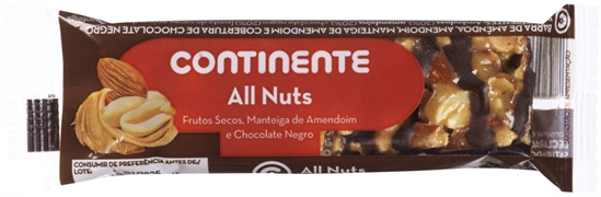 CONTINENTE ALL NUTS FRUTOS SECOS, MANTEIGA DE AMENDOIM E CHOCOLATE NEGRO CONTINENTE ALL NUTS FRUTOS SECOS, MANTEIGA DE AMENDOIM E CHOCOLATE NEGRO
