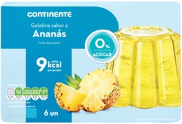 CONTINENTE Gelatina sabor a Ananás 0% Açúcar