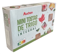 AUCHAN MINI TOSTAS DE TRIGO INTEGRAL