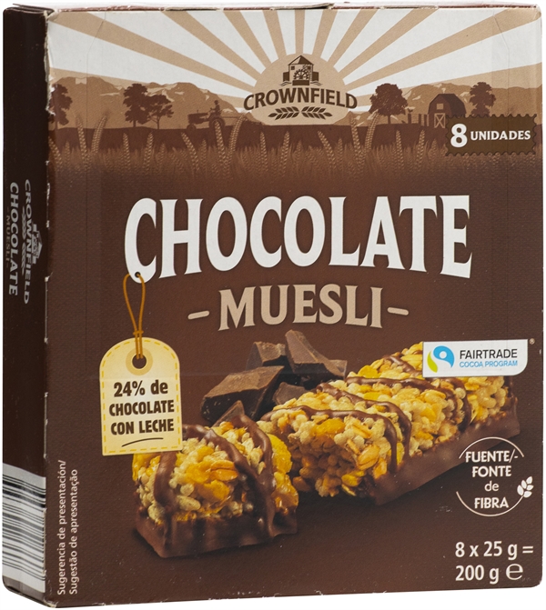 CROWNFIELD (LIDL) CHOCOLATE MUESLI rótulo